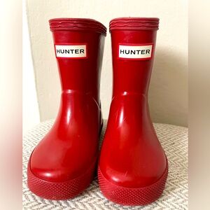 Red Hunter Toddler Rain Boots Size 5